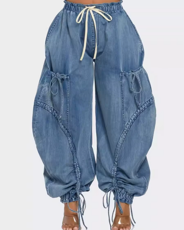 Denim Harem Pants