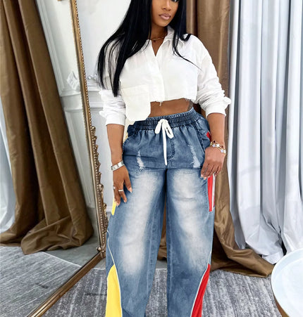 Color Block Casual Jeans