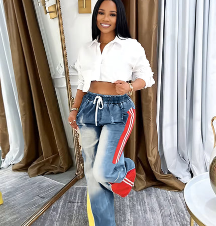 Color Block Casual Jeans