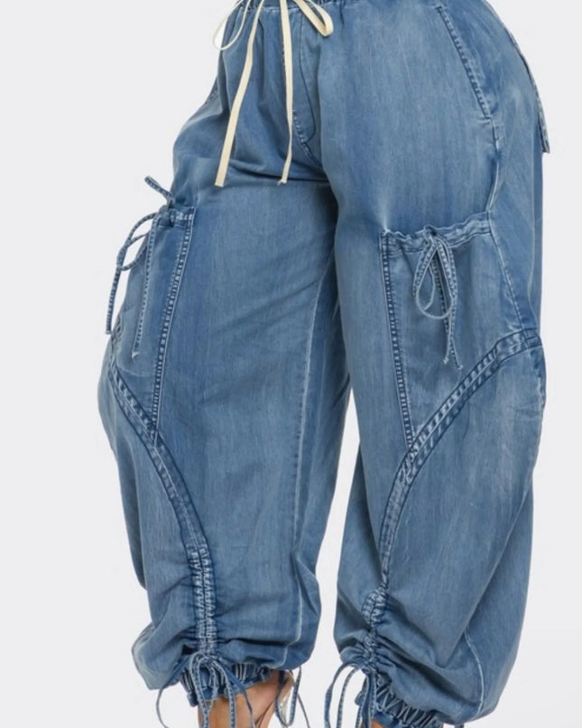 Denim Harem Pants