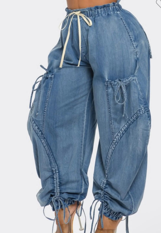 Denim Harem Pants