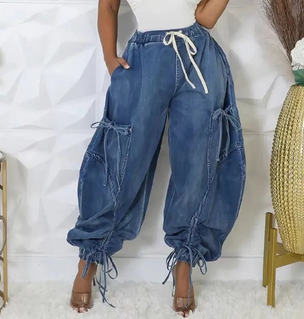 Denim Harem Pants