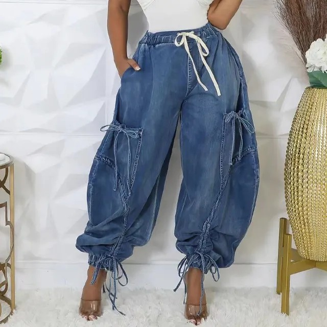 Denim Harem Pants
